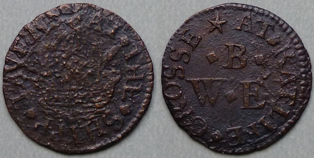 Ratcliff Cross, W B (E) AT THE SHIPP TAVERN farthing